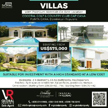 Villas on Best Locations in the Caribbean Punta Cana - Dominican Republic Starting from US$535,000